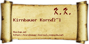 Kirnbauer Kornél névjegykártya