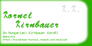 kornel kirnbauer business card