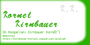 kornel kirnbauer business card